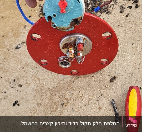 חלקים וכלים לתיקון דוד שמש על הקרקע